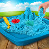 Kinetic Sand, Sandbox Set Kids Toy with 1lb All-Natural Blue Kinetic Sand and 3 Molds