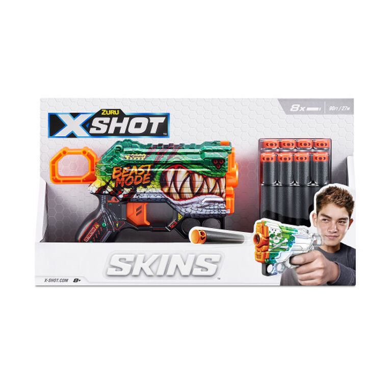 Zuru X-Shot Skins Menace Dart Blaster - Beast Out (8 Darts)