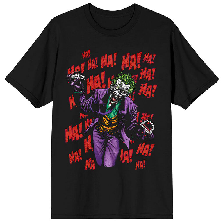 Joker Ha Ha Ha Black T-Shirt- Large