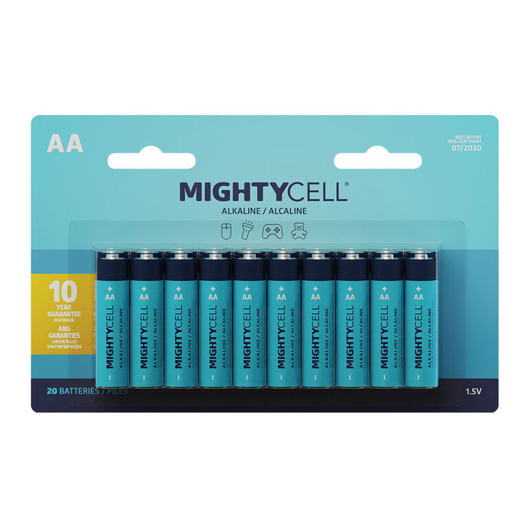 MightyCell 20 Pack AA Alkaline Batteries