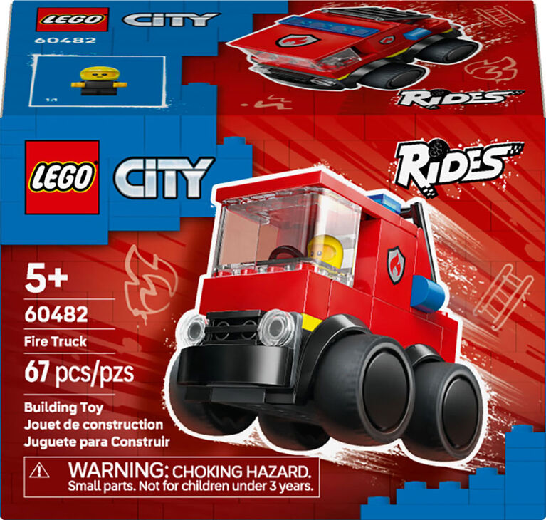 LEGO City V&eacute;hicules - Le camion de pompiers - Mini-ensemble de jouet de construction avec figurine de pompier - 60482