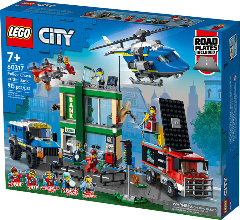 LEGO City La poursuite policière à la banque 60317 Ensemble de construction (915 pièces)