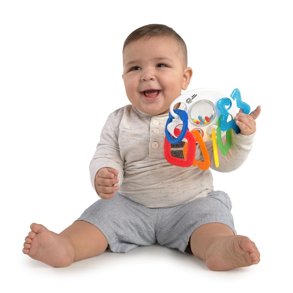 Shake Rattle Soothe Take Along Textured Teether Link Toy BPA Free