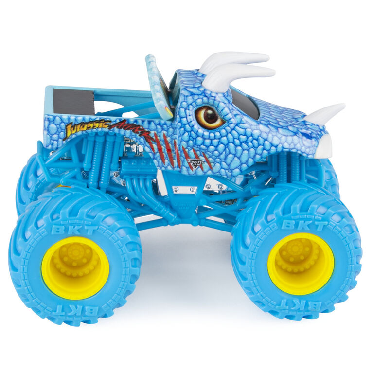 Monster Jam, Official Jurassic Attack Monster Truck, Die-Cast Vehicle, Nitro Neon Series, 1:64 Scale