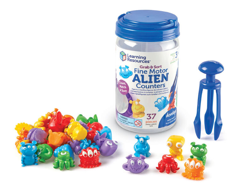 Playwell - Grab and Sort Fine Motor Alien Counters - English Edition