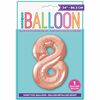 Ballon en aluminium en forme de nombre en or rose 34" - 8