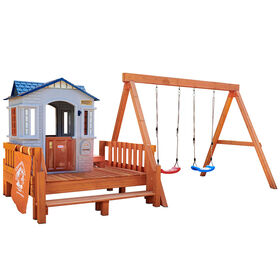 Real Wood Adventures Chipmunk Cottage Backyard Playset for Kids by Little Tikes