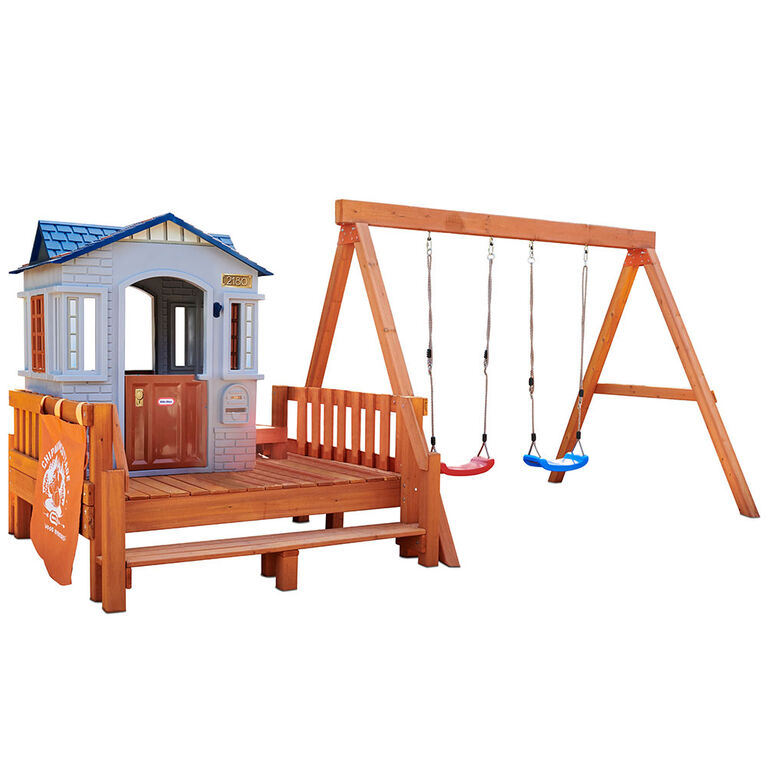 Real Wood Adventures Chipmunk Cottage Backyard Playset for Kids by Little Tikes