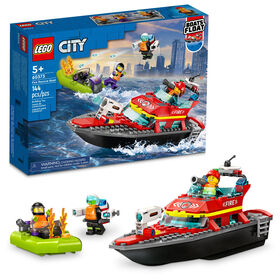 LEGO City Fire Rescue Boat 60373 Building Toy Set (144 Pieces)