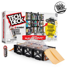 Tech Deck, Play and Display, Coffret rampe transformable et mallette de transport avec fingerboard exclusif