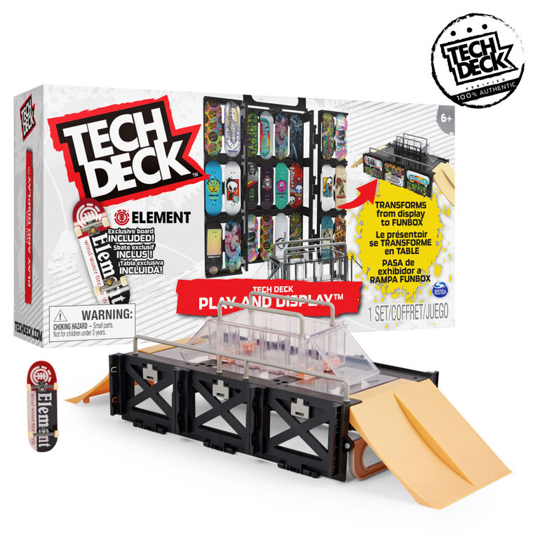 Tech Deck, Play and Display Transforming Ramp Set and Carrying Case with Exclusive Fingerboard