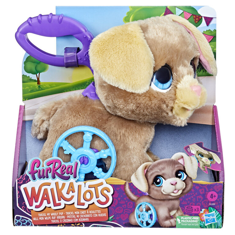 furReal Walkalots Tracks My Wheely Pup Plush Interactive Pet, Walking Dog Toy, Interactive Toys