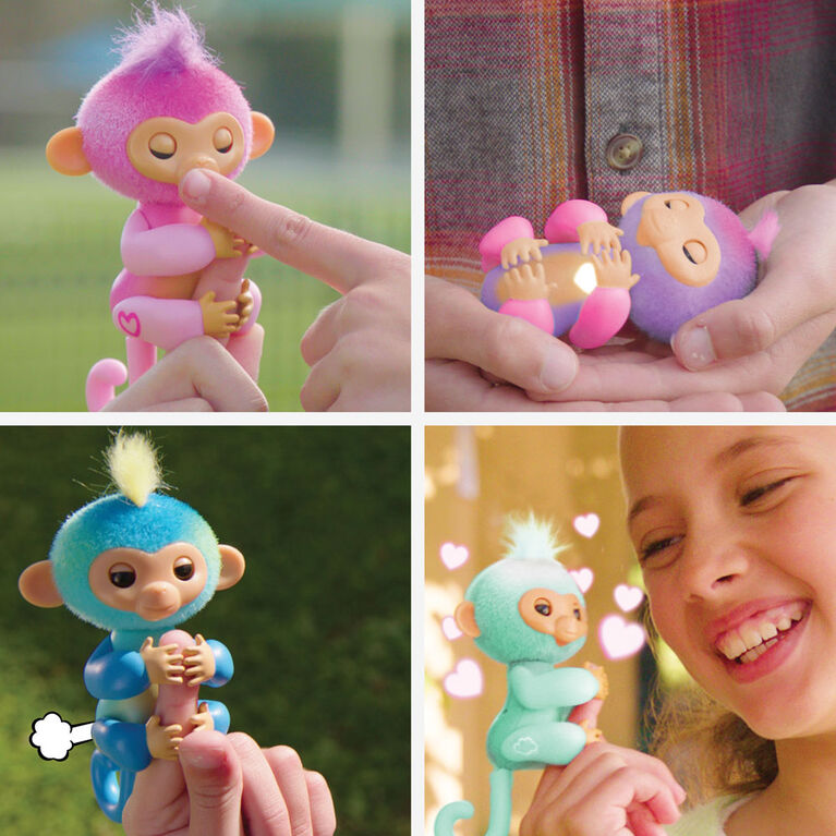 Neuf Fingerlings Interactif Bébé Singe Bleu Sarcelle Ava