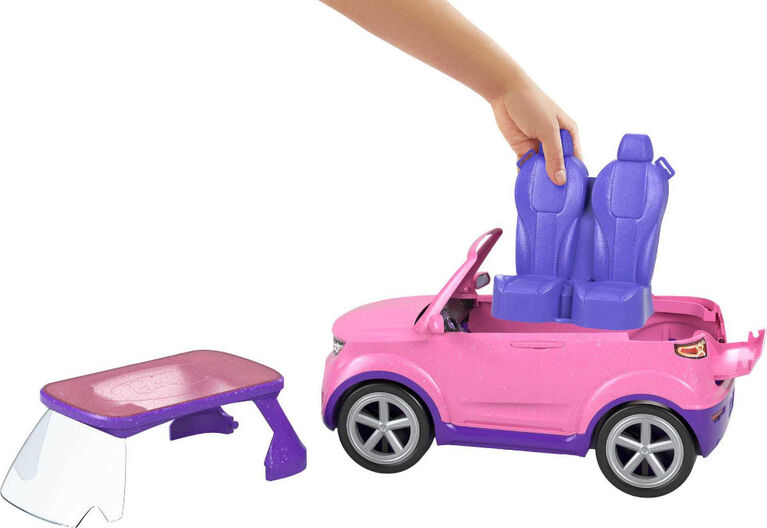 Barbie: Big City, Big Dreams Set with Pink 4x4 Convertible Vehicle that Reveals Stage, Drums and Touring Accessories