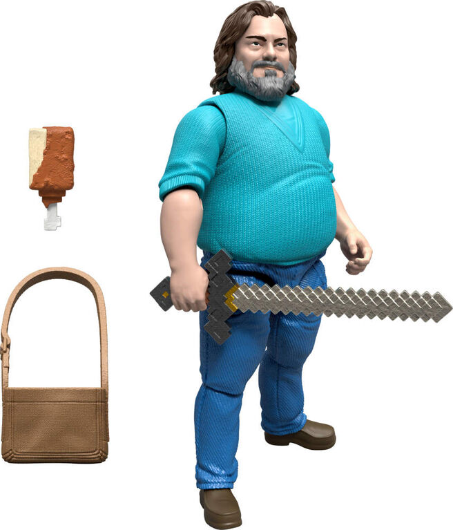 Minecraft Steve Action Figure & Accessories, 4-inch Toy Set Inspired by A Minecraft Movie