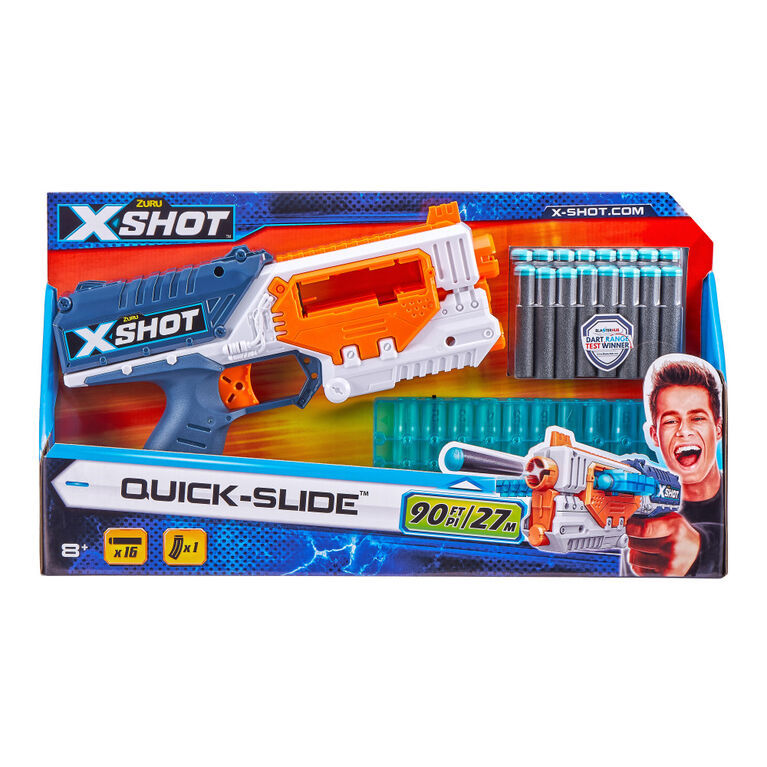 Fusil à fléchettes en mousse à glissement rapide X-Shot Excel (16 fléchettes)