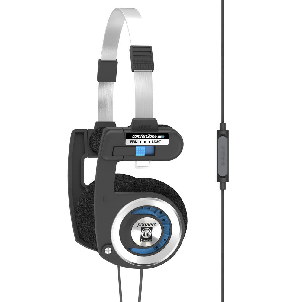Koss Headphone Porta Pro w Mi Collapsible Black Silve Toys R Us