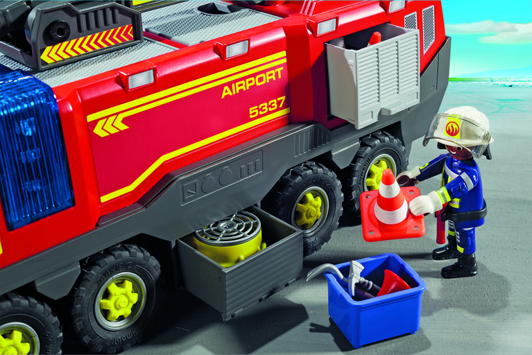 Playmobil - Pompiers avec véhicule aéroportuaire