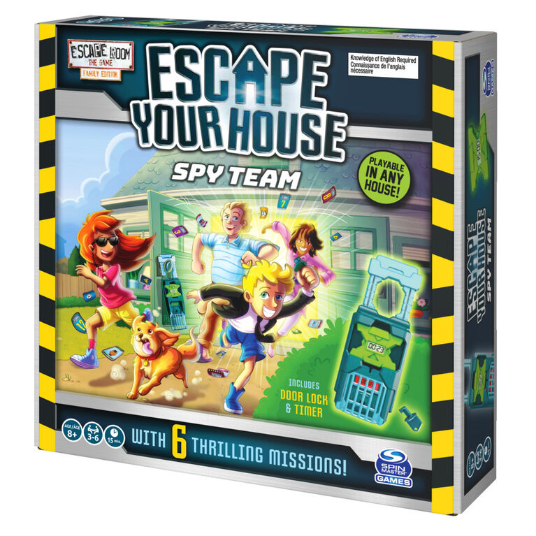 Escape Room The Game, Escape Your House: Spy Team Fun Strategy Family Board Game