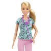 Poupée Barbie Infirmière (30,4 cm) avec Blouse d'Infirmière à Motifs d'Instruments Médicaux, Pantalon Rose, Chaussures Blanches et Stéthoscope