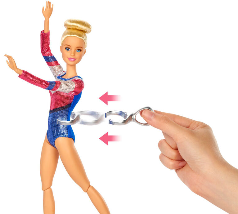 Coffret de jeu Barbie Gymnaste avec poupée, poutre d'équilibre et plus de  15 accessoires