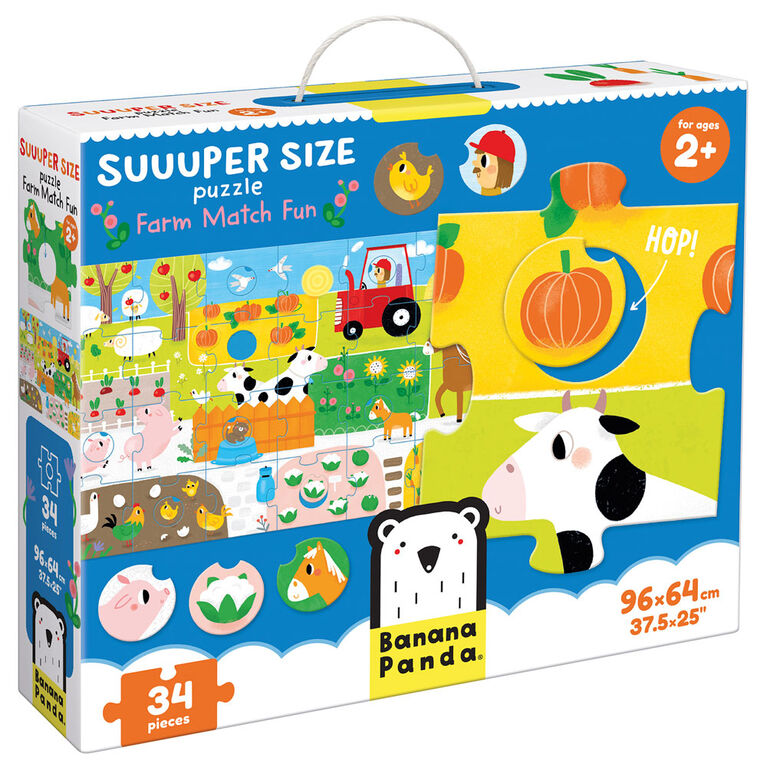 Banana Panda Suuuper Size Farm Match Fun Puzzle (34 Pieces) - English Edition - R Exclusive