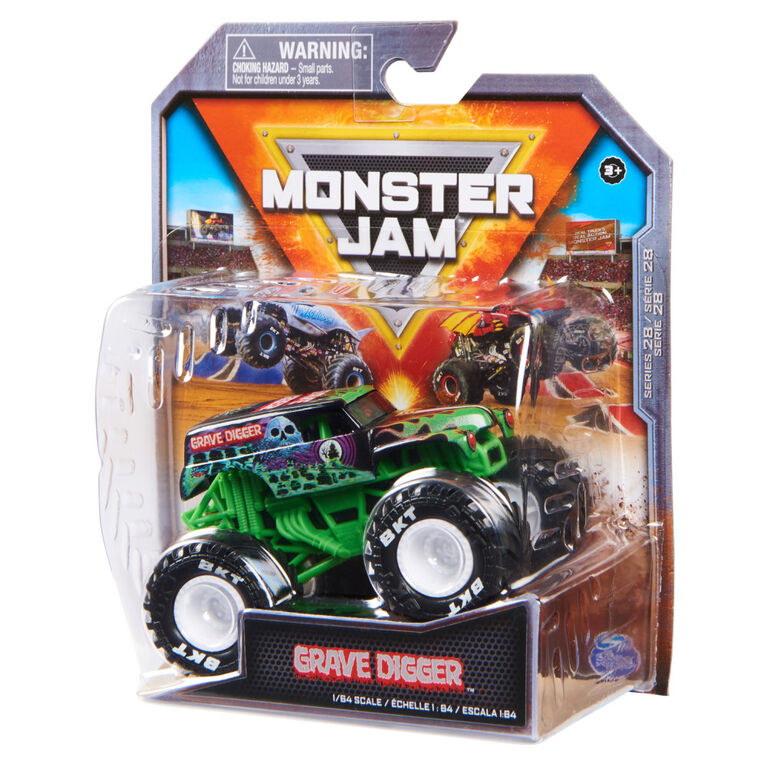 Monster Jam, Official Grave Digger Monster Truck, Die-Cast Vehicle, 1:64 Scale, Kids Toys for Boys Ages 3 and up