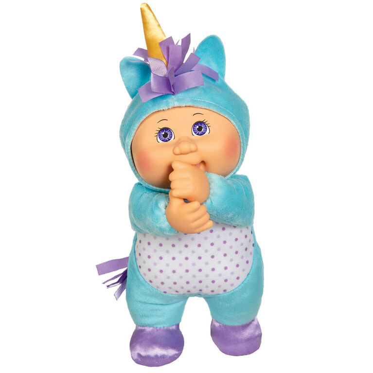 Peluche poupée Lapin bleu noeud jaune Cabbahge Hasbro