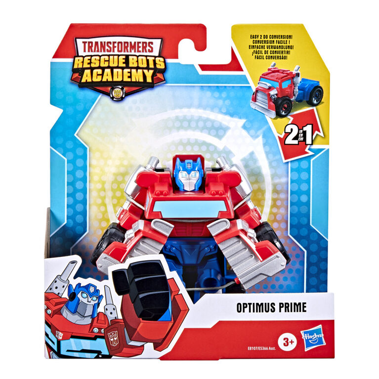 Jouet convertible Playskool Heroes Transformers Rescue Bots Academy, figurine Optimus Prime de 11 cm