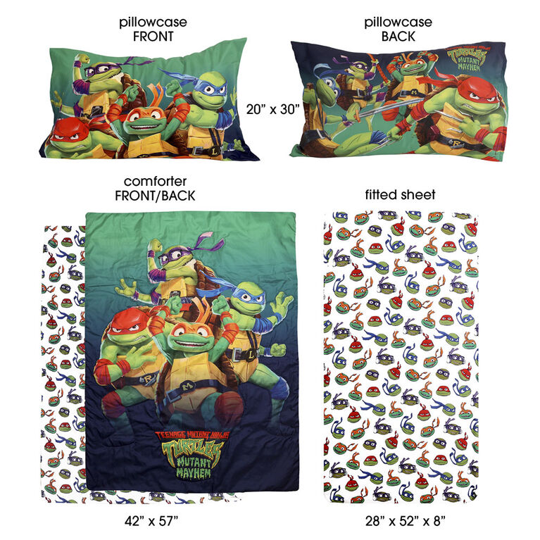 Ensemble de literies 3 pieces enfant - teenage mutant ninja turtles