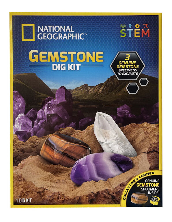 NATIONAL GEOGRAPHIC Kit de creusement de pierres précieuses – Déterrez 15  véritables pierres précieuses, les jouets scientifiques et éducatifs STEM  font d'excellentes activités pour les enfants : : Jeux et Jouets