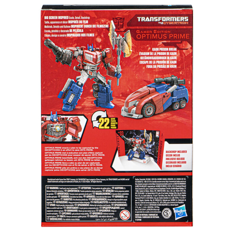 Transformers Studio Series Voyager 03 Transformers: War for Cybertron Gamer Edition Optimus Prime 6.5 Inch Action Figure