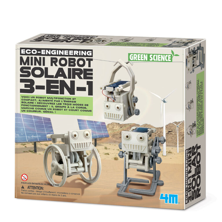 4M Mini Robot Solaire 3-En-1 - Édition française