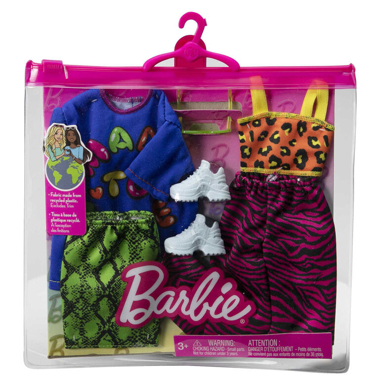 Barbie Clothes, Vibrant Fashion and Accessory 2-Pack for Barbie Dolls