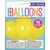 12" Latex Balloons, 10 pieces - Yellow