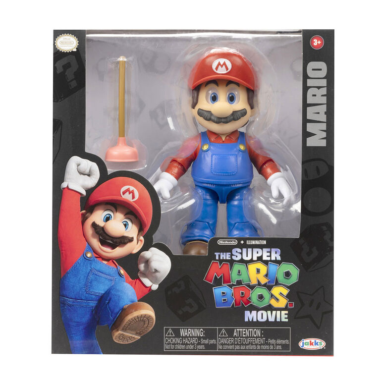 Super Mario Bros Le Film - Série de figurines de 5 avec accessoire -  Figurine Mario avec Débouchoir comme accessoire