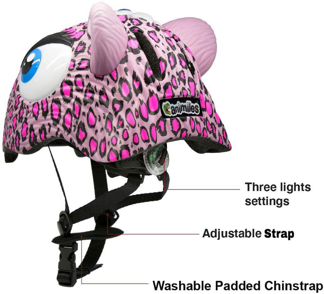 Animiles 3-D kids helmet Pink Leopard one size fits ages 3-8 - English Edition