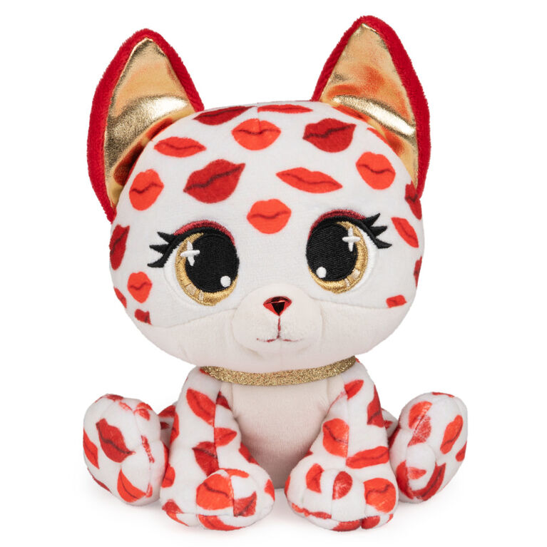 P.Lushes Pets Gem Stars Collection, Scarlett Smooches Fox Stuffed Animal, White/Red, 6"