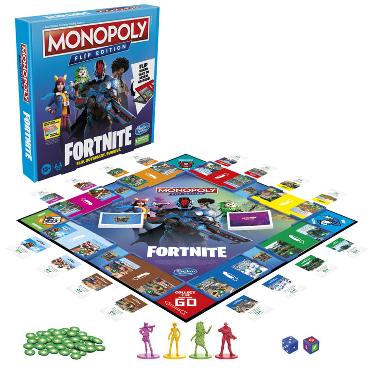 Monopoly Flip Edition: Fortnite Board Game, Monopoly Game Inspired by Fortnite