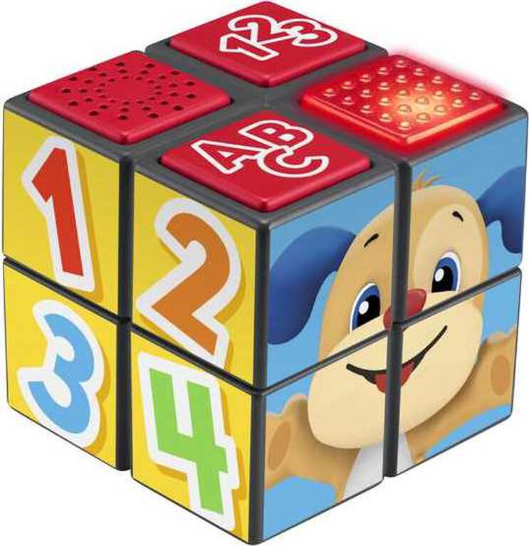 Fisher-Price Puppy's Activity Cube Baby Learning Toy with Lights and Music - French Version