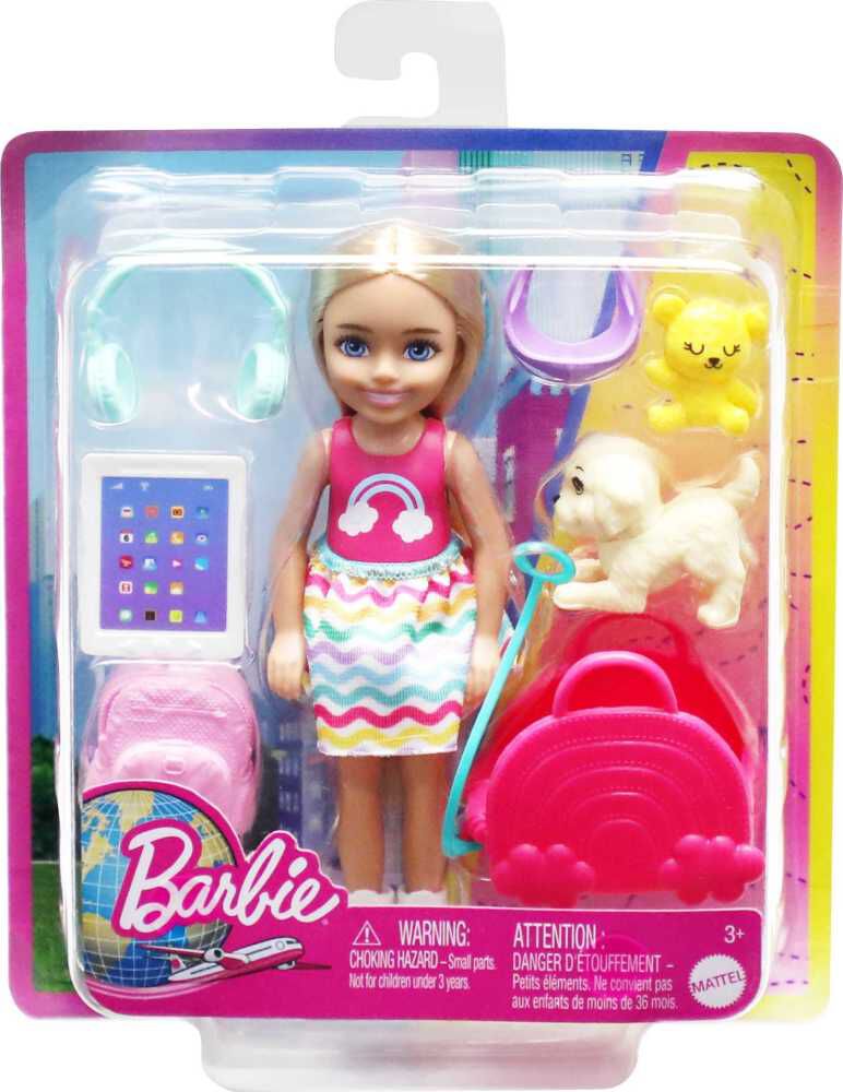 Barbie Chelsea Doll and Accessories Small Doll Travel Set with Puppy and 6 Pieces Toys R Us Canada