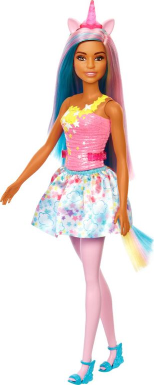 Barbie Dreamtopia - Poupée Licorne au look arc-en-ciel