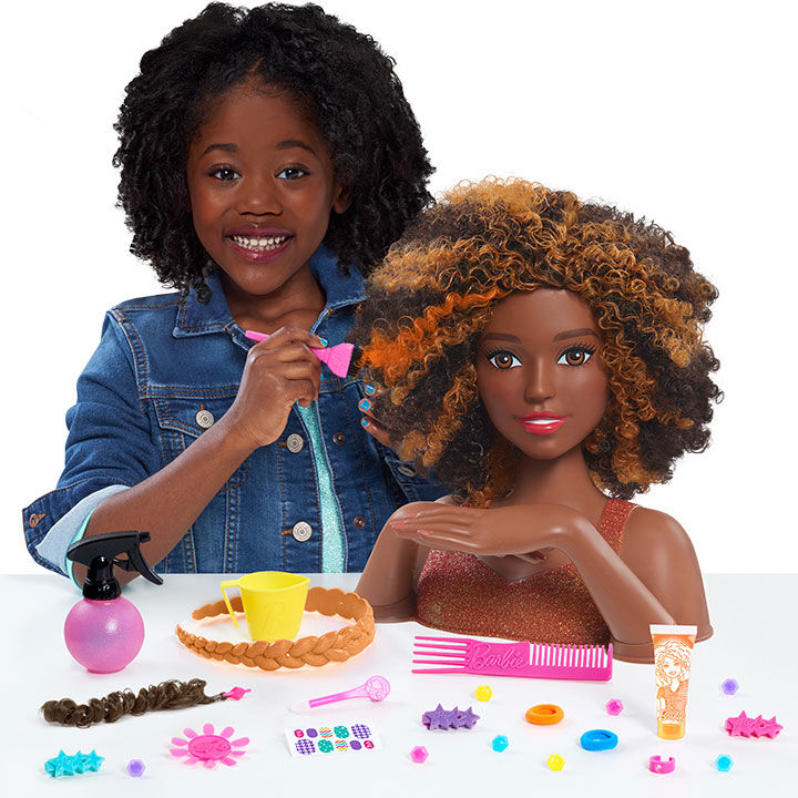 black barbie styling head