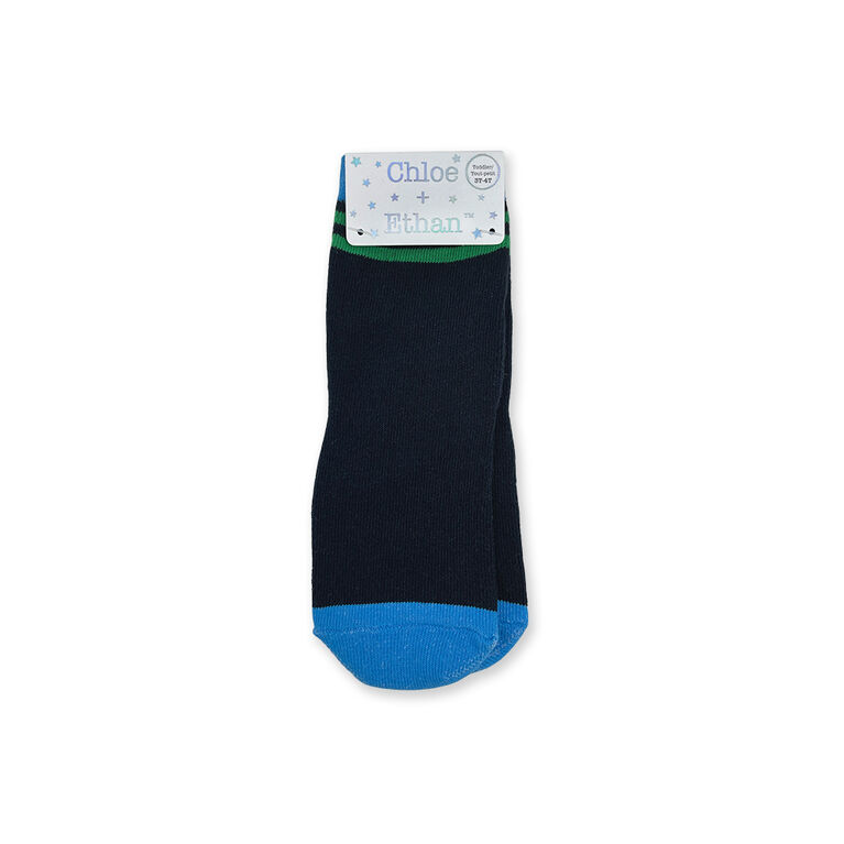 Chloe + Ethan - Toddler Socks, Royal Blue Sport Stripe