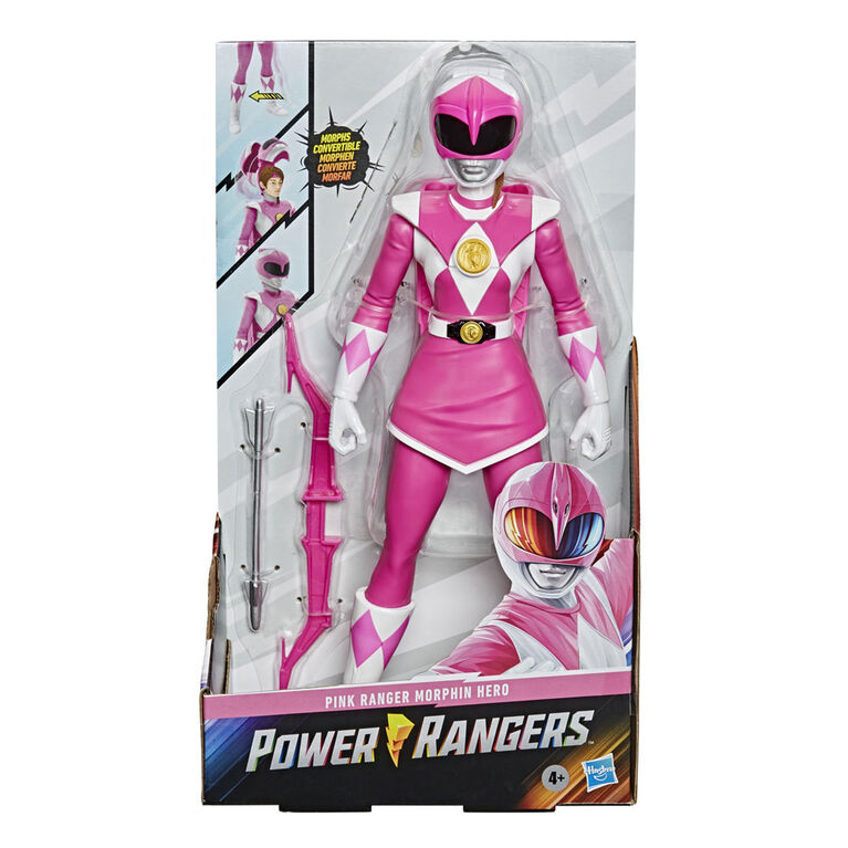 Power Rangers Mighty Morphin, Ranger rose Morphin Hero, figurine de 30 cm avec accessoire