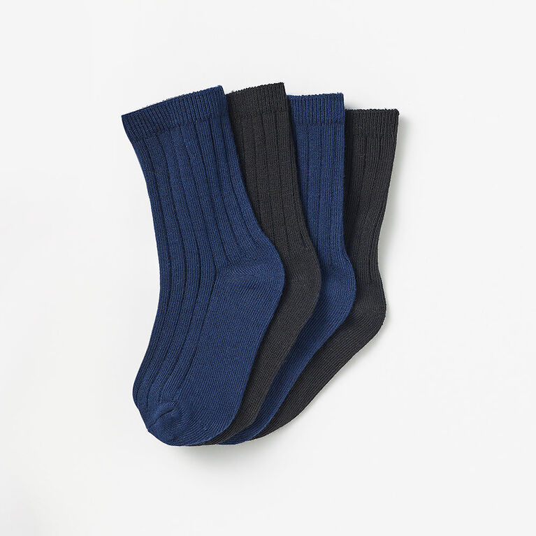 classic ribbed crew socks 4 pack