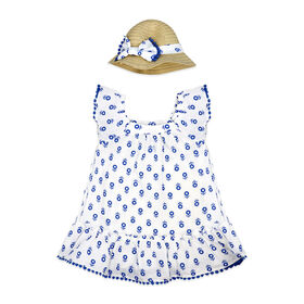 Baby Mode 2 Piece Dress Set: Blue Floral 18M