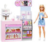 BarbieCoffret de jeuCafé, poupée Barista blonde, 1+accessoires
