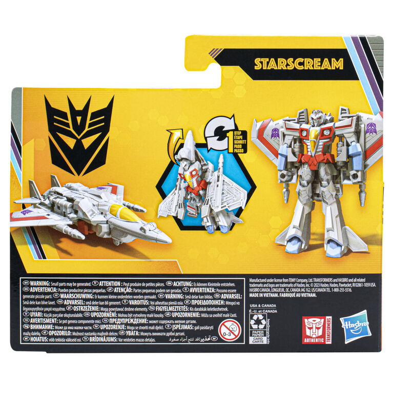 Transformers Buzzworthy Bumblebee 1-Step Changer Starscream 4.25 Inch Action Figure - R Exclusive