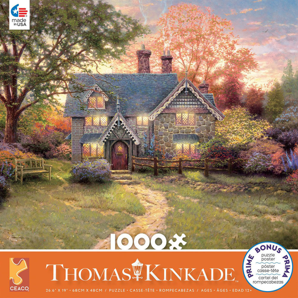 Ceaco Thomas Kinkade 1000PC Puzzle Gingerbread Cottage
